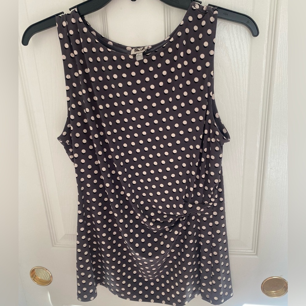 Anne Klein Sleeveless Grey and Cream Women’s Top Suit Separate Size Medium